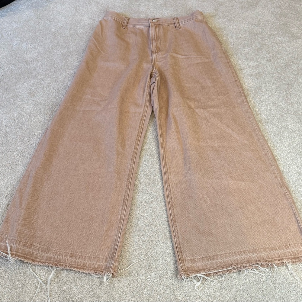 Rewash Light Tan/Pink High Rise Wide Leg Jeans Size 29